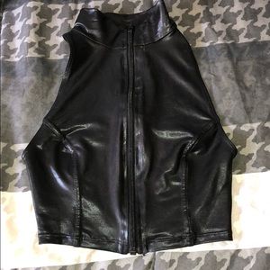American Apparel Leather Crop Top